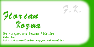 florian kozma business card